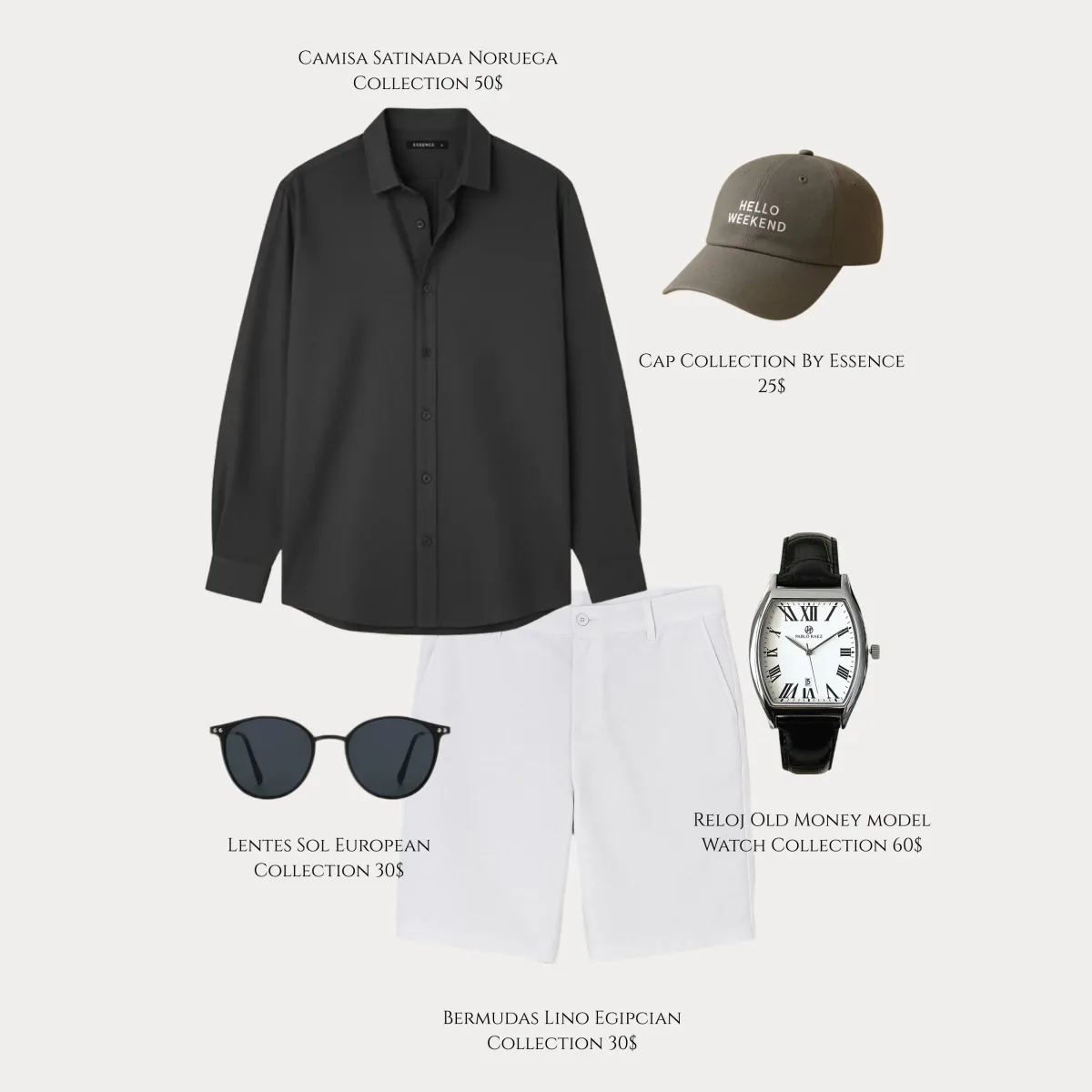 Outfit Noruega Collection Black Satinado Manga Larga